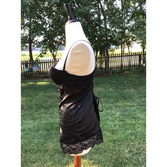 Fredericks Of Hollywood Black Lace-Up Chemise L - Picture 3 of 7